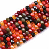 Electroplate Mixed Color Glass Beads Strands X-GLAA-T006-07-B01-1