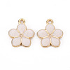 Light Gold Plated Alloy Enamel Pendants X-ENAM-R136-17F-2