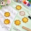 8Pcs Sun Polyester Cloth Embroidery Sew on Appliques PATC-FG0001-88-5