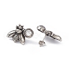 Gemstone Bee Stud Earrings EJEW-C016-01-4