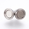 304 Stainless Steel Magnetic Clasps with Loops STAS-K006-6mm-04C-3