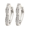 Brass Micro Pave Cubic Zirconia Hoop Earring EJEW-D078-23P-1