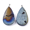 Electroplate Natural Druzy Geode Agate Pendants G-S344-61A-04-2