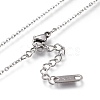 304 Stainless Steel Heart Key Pendant Necklaces NJEW-I240-16-4