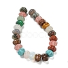 Natural & Synthetic Mixed Gemstone Pumpkin Beads Strands G-G142-A06-01-3