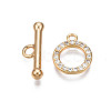 Brass Micro Pave Clear Cubic Zirconia Toggle Clasps X-KK-Q278-014-NF-3