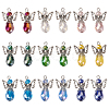 18Pcs 9 Color Electroplate Transparent Glass Pendants PALLOY-TAC0046-2