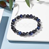 Round Stone Beads Stretch Bracelets BJEW-JB07259-02-2