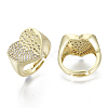 Brass Micro Pave Clear Cubic Zirconia Adjustable Rings KK-R137-007-NF-2