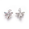 Brass Micro Pave Cubic Zirconia Charms ZIRC-E161-20P-1