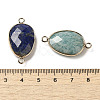 Natural Mixed Gemstone Faceted Connector Charms G-K354-02KCG-3