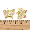 Brass Micro Pave Clear Cubic Zirconia Pendants KK-R159-24G-3