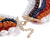 Bohemian Glass Beaded Multi Layered Necklaces for Women NJEW-K384-02B-4