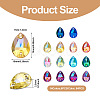 Pandahall 72pcs 12 colors Teardrop Shape Sew on Rhinestone GLAA-TA0001-45-4