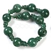 Natural Green Aventurine 3-Hole Guru Beads Strands G-H064-E07-05-3