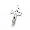 Curved Latin Sideways Cross Brass Micro Pave Cubic Zirconia Links ZIRC-E010-02P-2