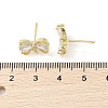 Bowknot Brass Stud Earrings Findings KK-L214-01G-3