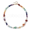 Chakra Theme Natural Red Aventurine & Red Jasper & Green Aventurine & Aquamarine & Citrine & Lapis Lazuli & Amethyst NJEW-JN05086-1