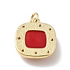 Rack Plating Brass Micro Pave Cubic Zirconia Pendants ZIRC-C037-06G-3