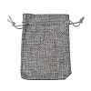 Polyester Imitation Burlap Packing Pouches Drawstring Bags ABAG-R005-9x12-04-2