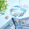 ARRICRAFT 6Pcs 1-Hole Alloy Rhinestone Shank Buttons BUTT-AR0001-12-4