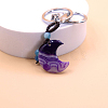 Natural Agate Charms Keychains G-PW0007-040E-1