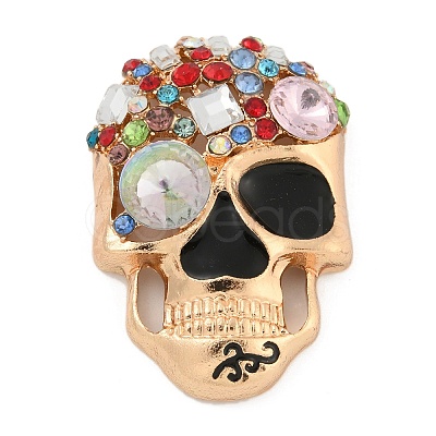 Alloy with Enamel and Rhinestone Cabochons FIND-B033-02B-KCG-1