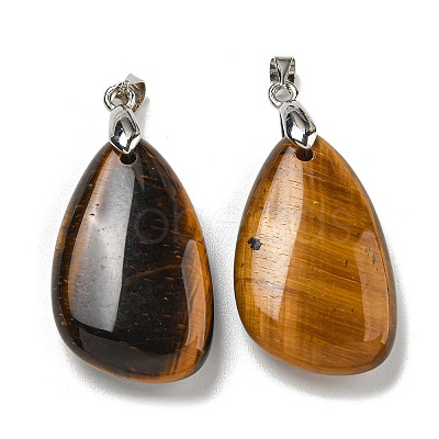 Natural Tiger Eye Pendants G-G147-02P-05-1