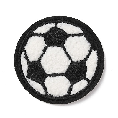 Sports Ball Theme Computerized Towel Fabric Embroidery Iron on Cloth Patches PATC-WH0007-23C-1