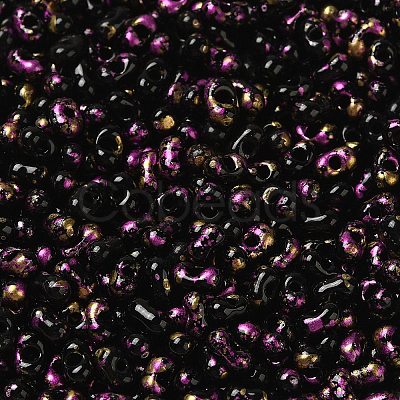 Spray Painted Glass Seed Beads SEED-F005-08A-02-1