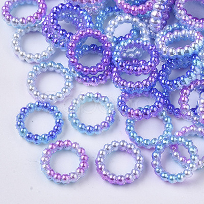 ABS Plastic Imitation Pearl Linking Rings OACR-N005-10mm-03-1