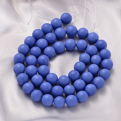 Round Shell Pearl Frosted Beads Strands BSHE-I002-8mm-M-1