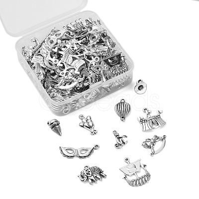 100Pcs 10 Style Tibetan Style Alloy Pendants TIBEP-CJ0001-83-1