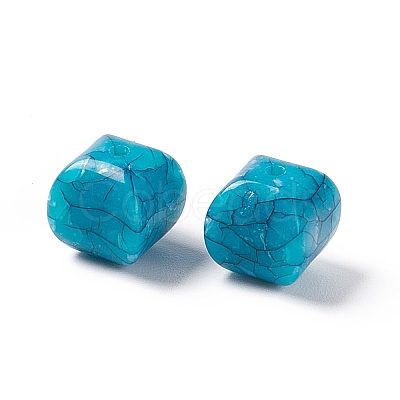 Crackle Opaque Acrylic Beads OACR-C006-10-1