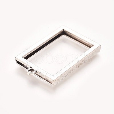 Rack Plating Alloy Photo Locket Pendants X-PALLOY-WH0068-03AS-1