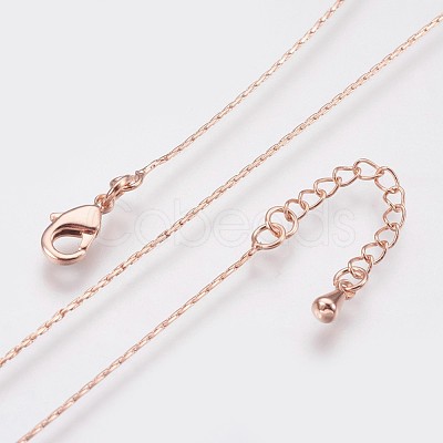 Long-Lasting Plated Brass Coreana Chain Necklaces NJEW-K112-08RG-NF-1