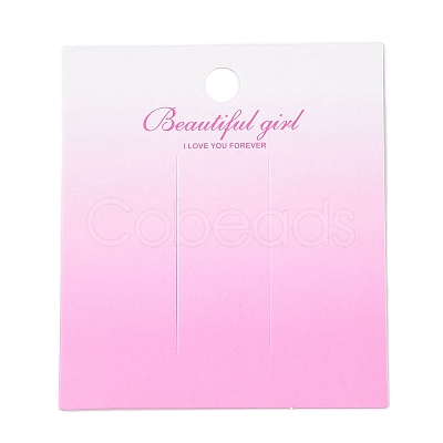 Gradient Color Rectangle Paper Hair Clip Display Cards with Hanging Hole CDIS-T004-19D-1