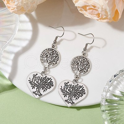 Tree of Life Alloy Dangle Earrings EJEW-JE05527-1