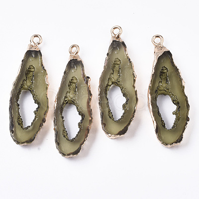 Druzy Resin Pendants RESI-R428-014-1