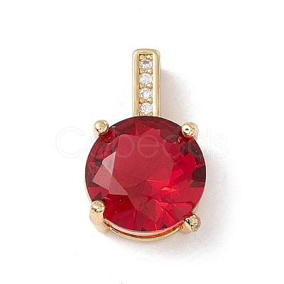 Brass Cubic Zirconia Pendants KK-E005-37G-1