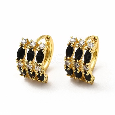 Rack Plating Brass Micro Pave Cubic Zirconia Leverback Earrings EJEW-H093-01B-G-1