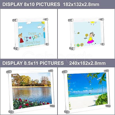 Nbeads 2 Sets 2 Style Rectangle Acrylic Photo Frame AJEW-NB0003-82-1