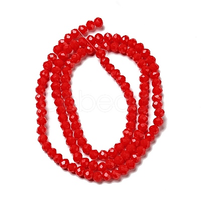 Opaque Solid Color Crystal Glass Rondelle Beads Strands EGLA-F049A-02-1