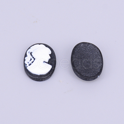 Resin Cameo Lady Head Cabochons CRES-WH0002-01A-1