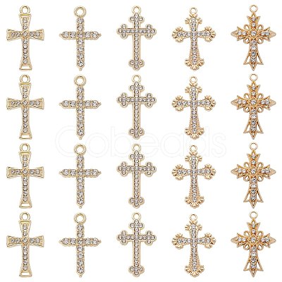 20Pcs 5 Styles Golden Alloy Pendants ENAM-CJ0005-42-1