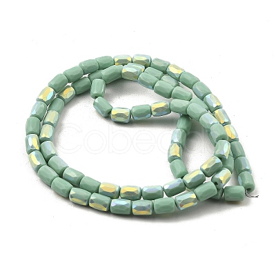 Frosted Imitation Jade Glass Beads Strands GLAA-P058-07B-10-1