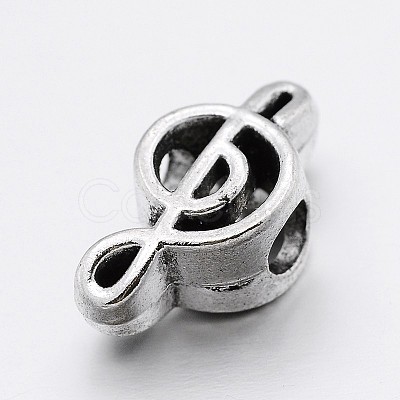 Alloy Musical Notes Large Hole European Beads MPDL-M040-08AS-1