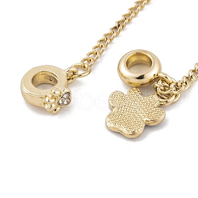 Rack Plating Paw Print Alloy Black Enamel European Safety Chains FIND-C055-05G-01-1