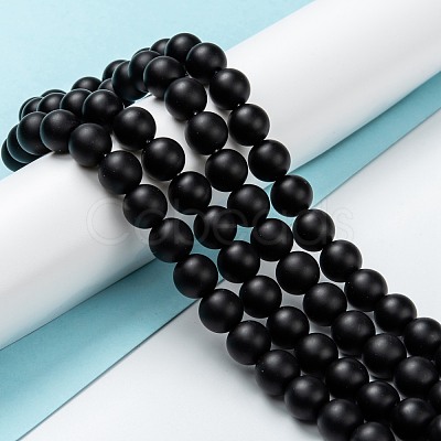 Natural Black Onyx Beads Strands X-G-Z024-01A-1