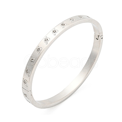 304 Stainless Steel Bangle with Rhinestone BJEW-Q768-01P-1